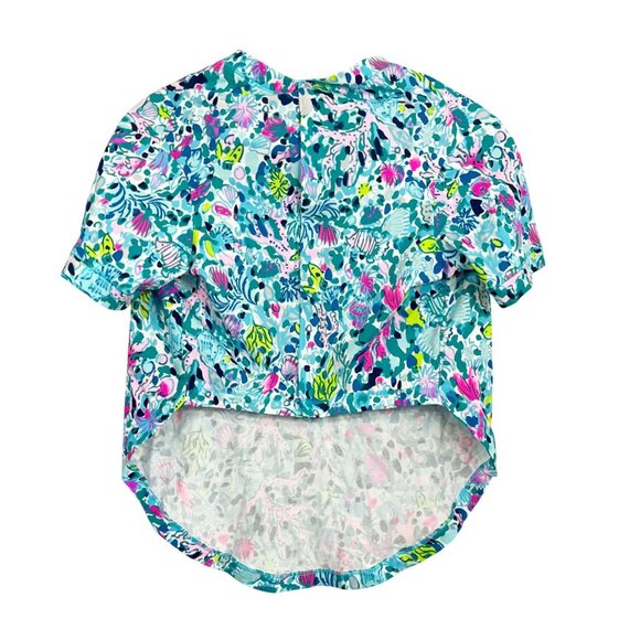 Lilly Pulitzer Dog Pajama Shirt in Dive Bar Blue Fish Nautical Print Size L/XL - Picture 2 of 6